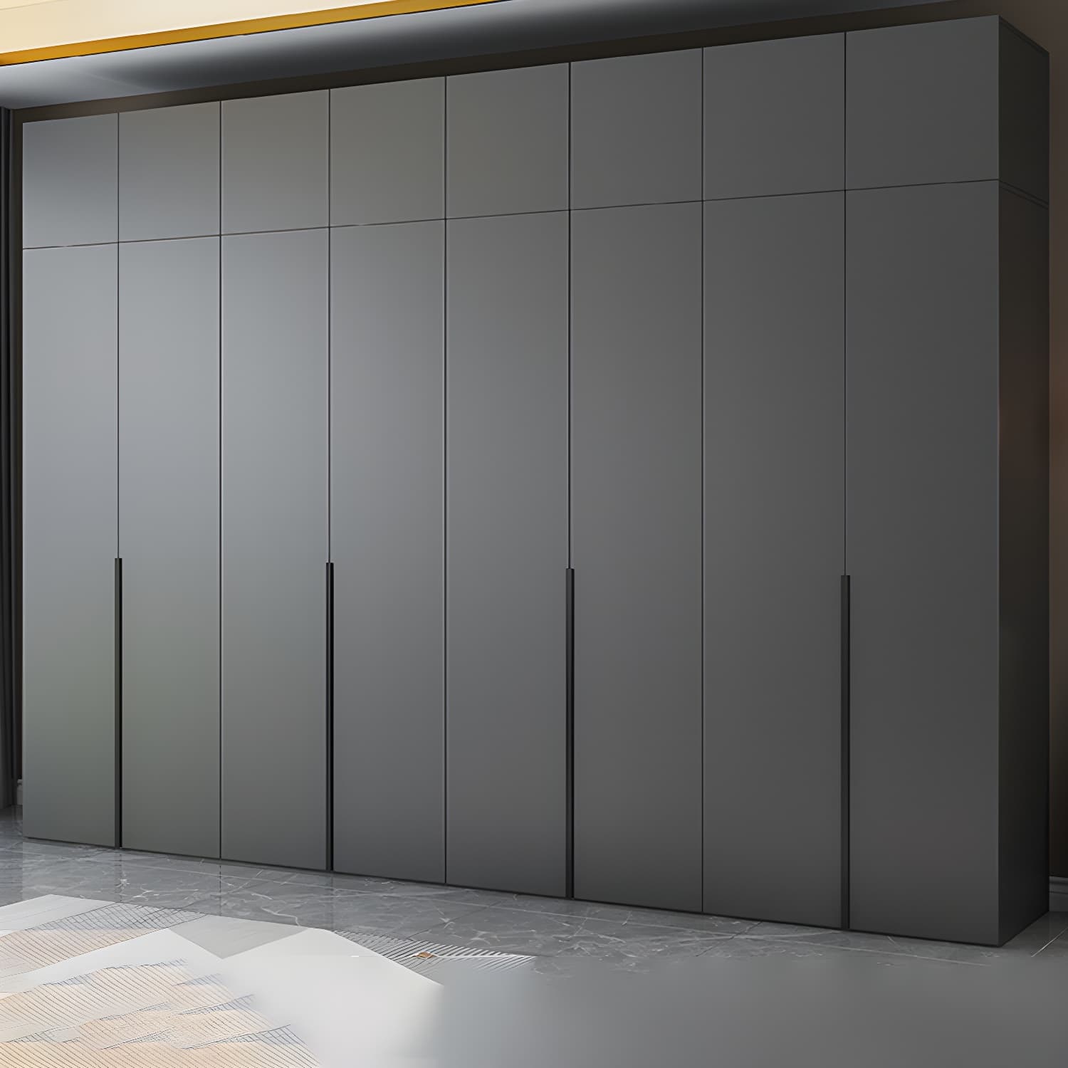 Modern Black Wardrobe Armoire with Garment Rod Wood Wardrobe Closet - image 3
