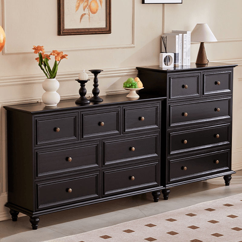 Casual Natural Wood Console Dresser/Semainier with 5/7/9 Drawers in Horizontal/Vertical Orientation thumbnail 4