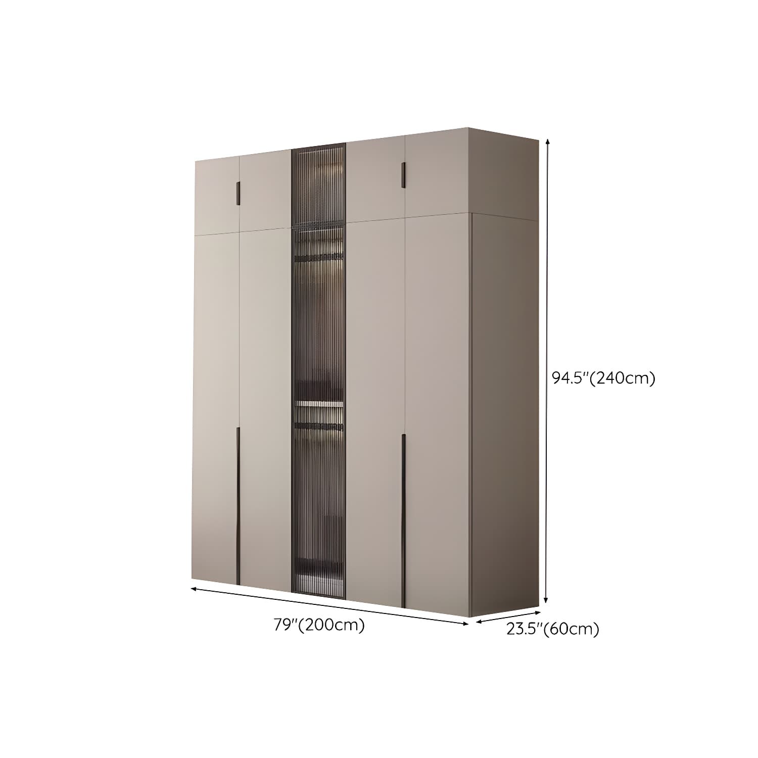 Modern Grey Wardrobe Armoire with Clothing Rod & Adjustable Shelves thumbnail 28
