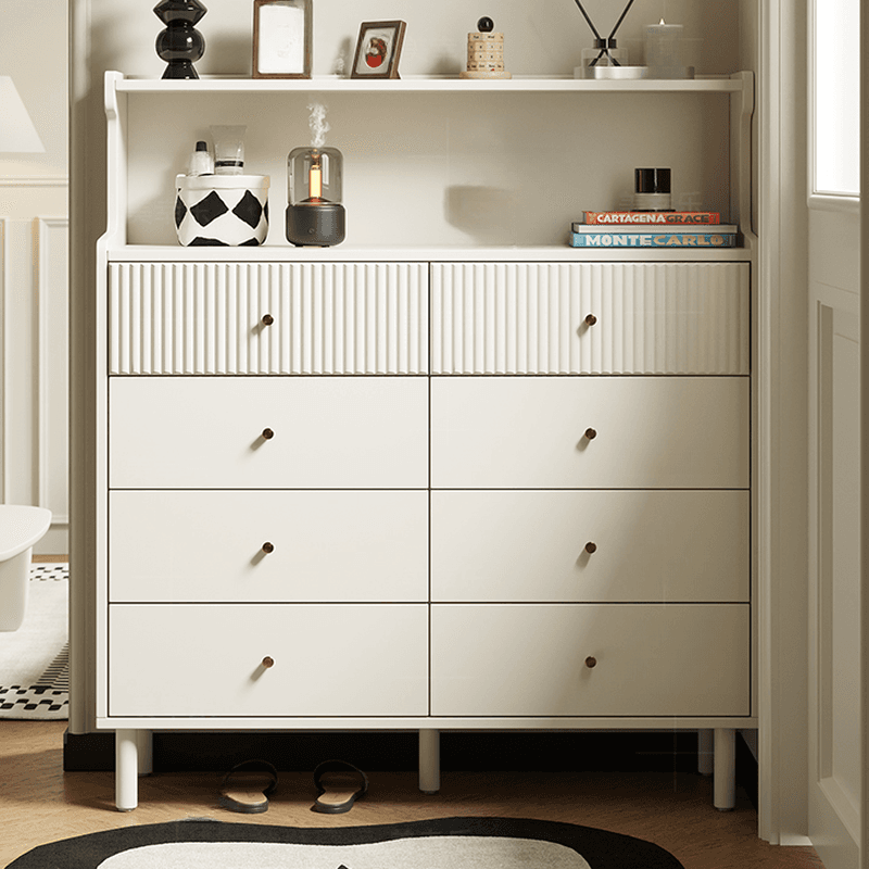 Chalk Casual Composite Wood Console Dresser/Bachelor Chest with Shelves, 8 Drawers/4 Drawers, Vertical Orientation thumbnail 1