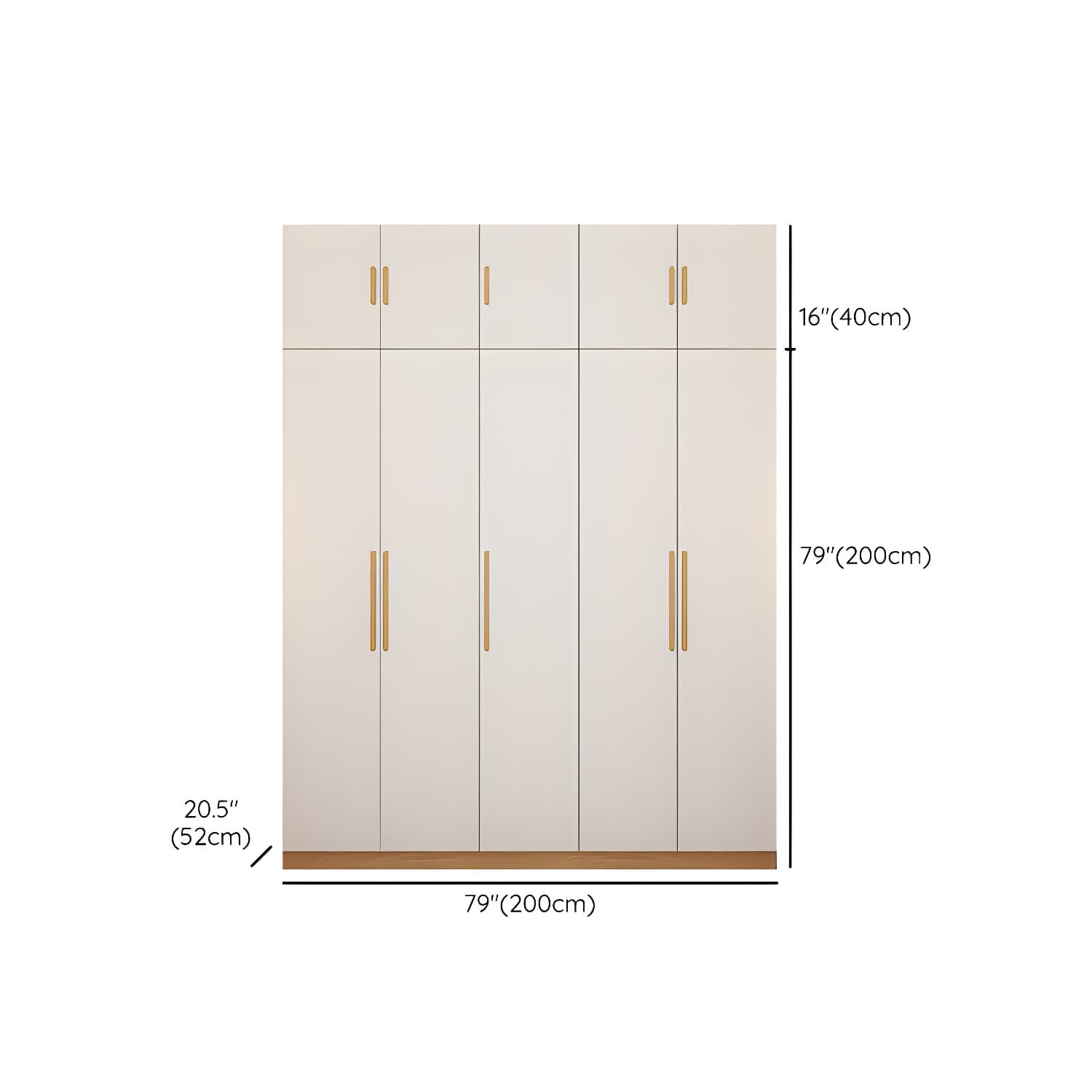 Contemporary Style Wardrobe Wooden Bedroom Closet with Hinged Door thumbnail 35