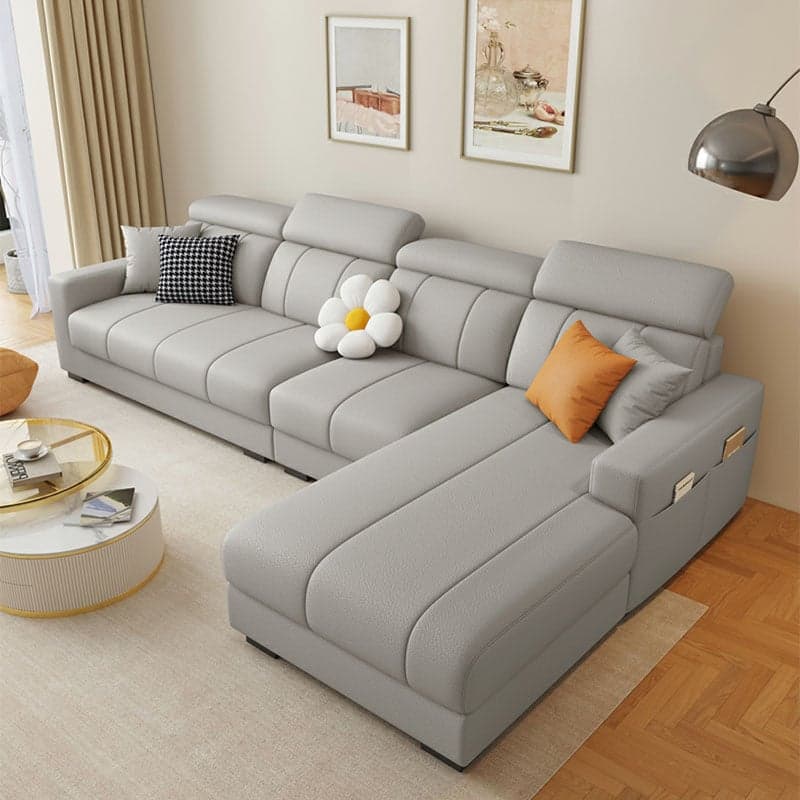 Modern Style L-Shape Sofa Recliner with Storage and Recessed Arm thumbnail 4