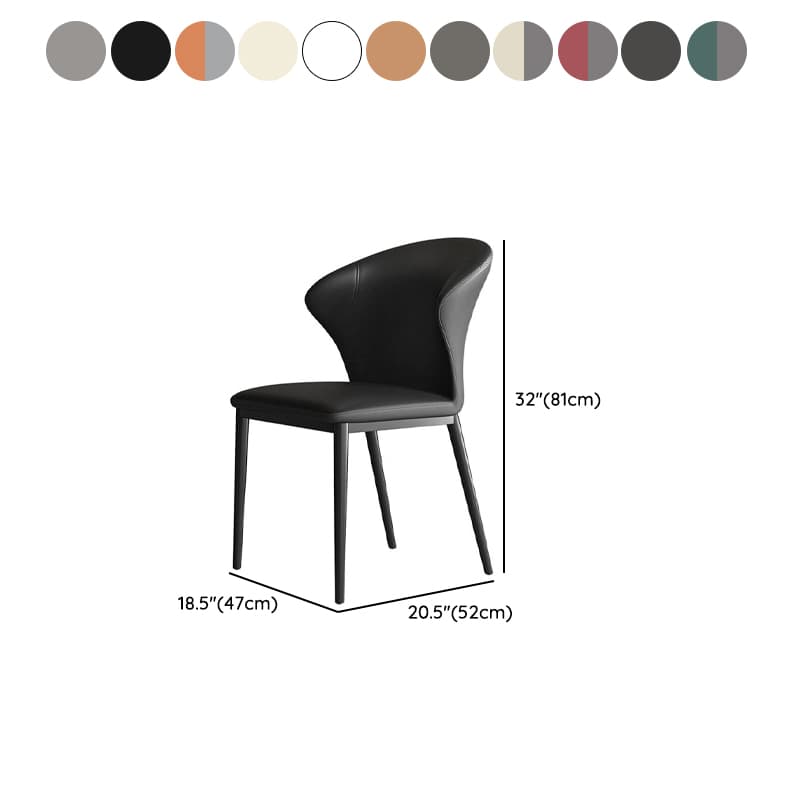 Modish Side Chair with Wing Chair Back, Padded Upholstery, Midnight Black Metal Legs thumbnail 19