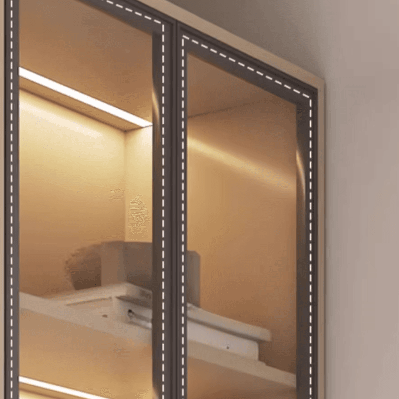 Detached Scratch-immune Accent Cabinet with Glazed Door, Grip Bars, Off White Top, Soft Close Drawer, and Stain Resistant Finish thumbnail 4