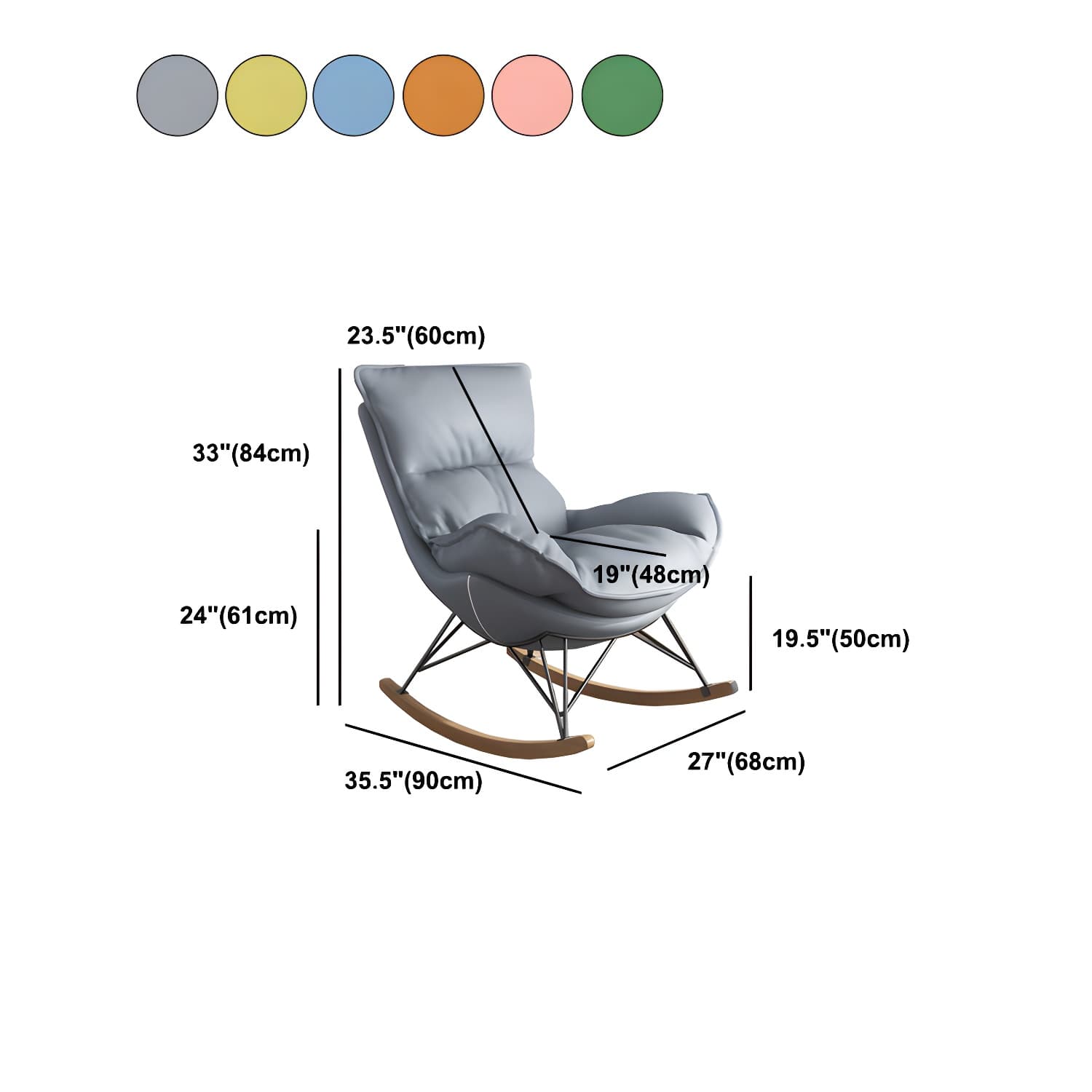 Upholstered Rocker Chair Living Room Rocking Chair with Padded Seat thumbnail 19