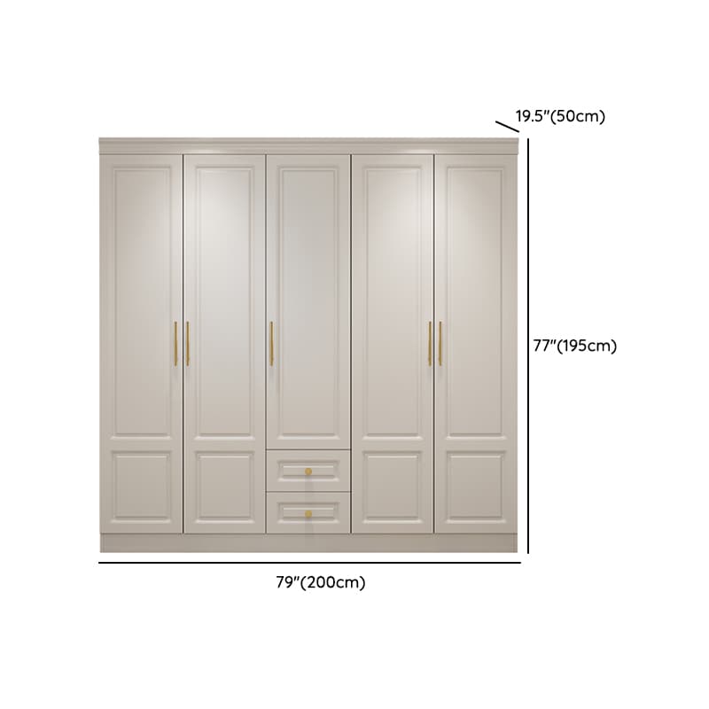 White Minimalist Lumber Wardrobe Closet with Soft Close Drawer, Soft Close Door, Interior Shelves, and Clothing Rod thumbnail 13
