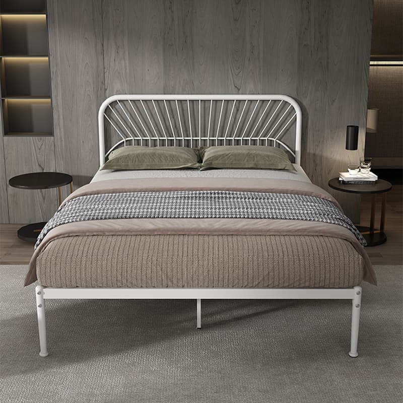Modern Style Metal Frame Storage Panel Bed with Rectangular Headboard Shape thumbnail 7