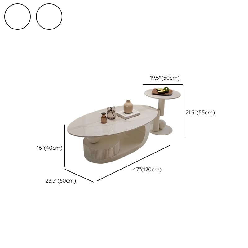Nested Elliptical Accent Table with Repository Storage for Indoor Use thumbnail 16