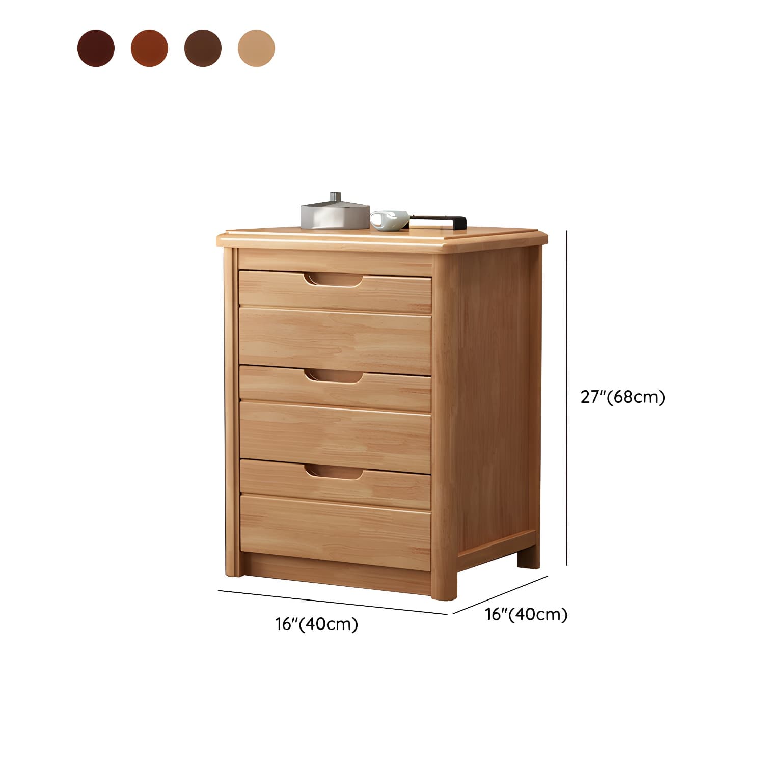 Traditional Wood Dresser with Drawers in Narrow Design and Rubberwood Material thumbnail 15