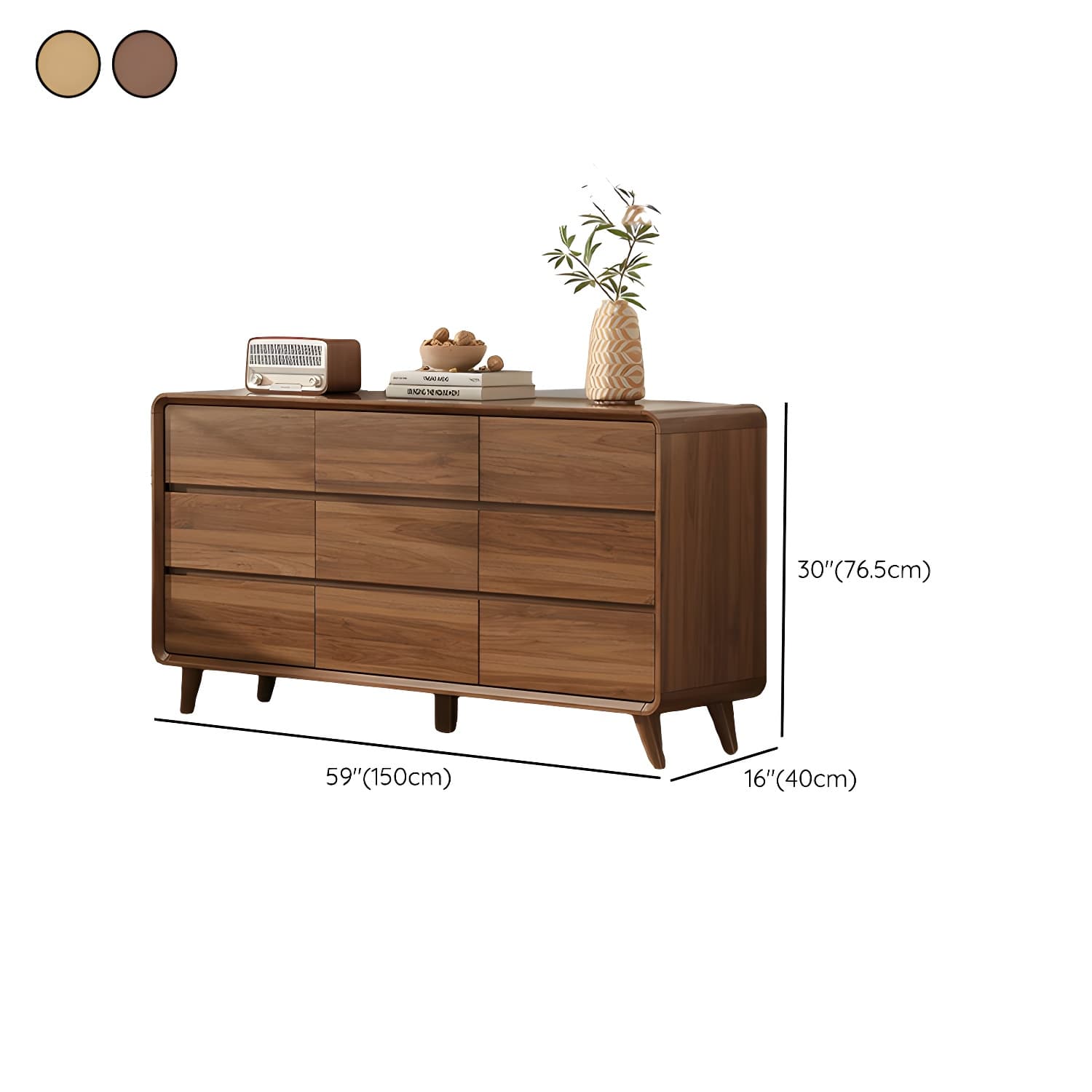 Drawers Included Rubber Wood Chest Brown Wood Grain Design for Home - image 17