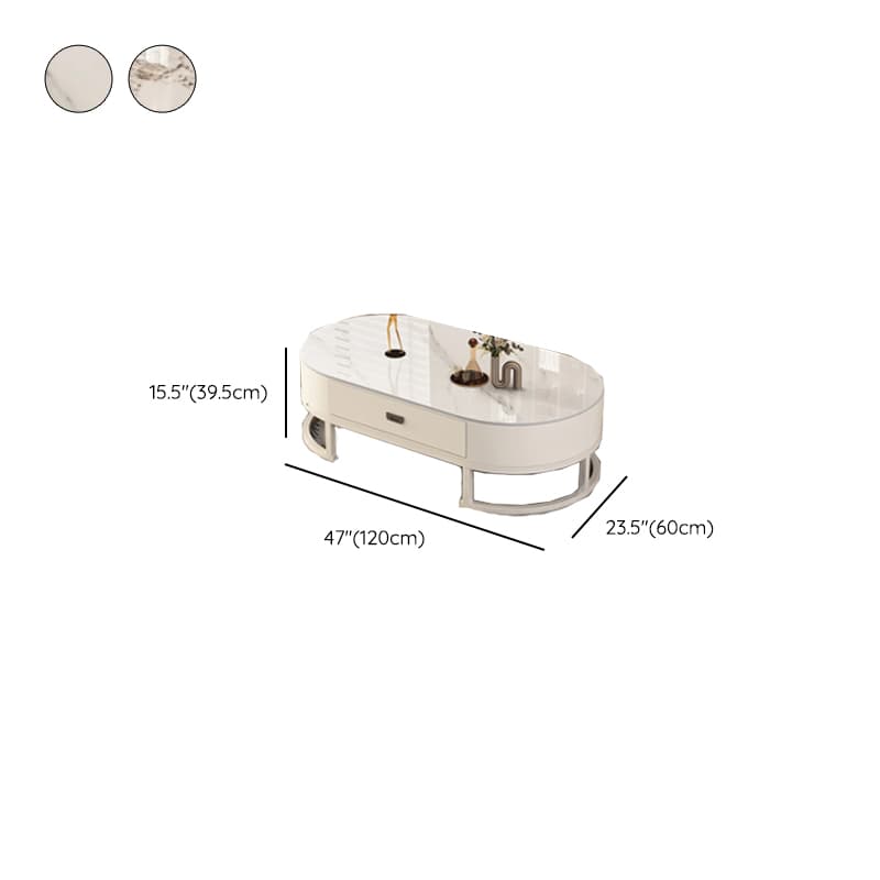 Elliptical Accent Table with Dual-base and Rawhide Upholstery thumbnail 13