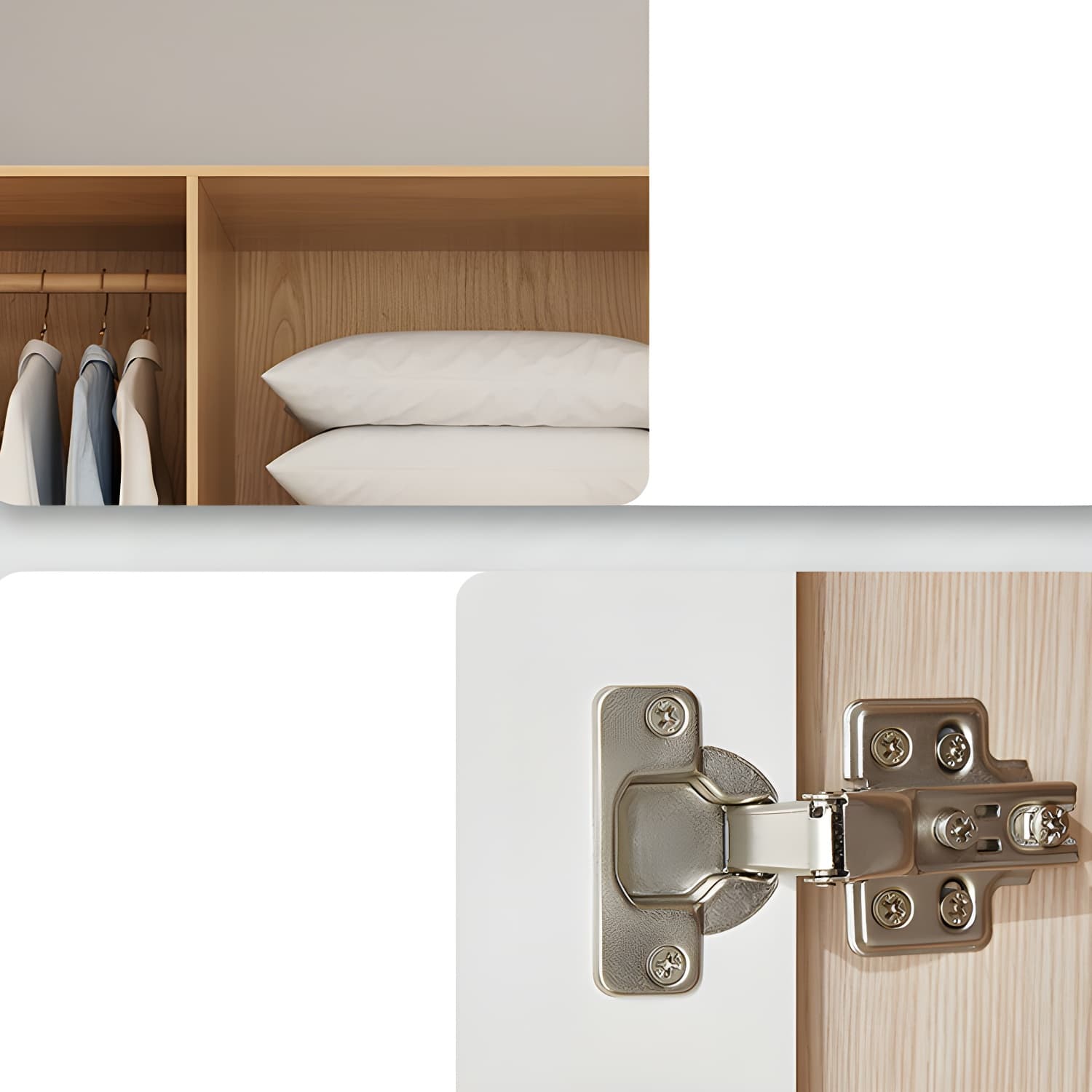 Contemporary Style Wardrobe Wooden Bedroom Closet with Hinged Door thumbnail 7