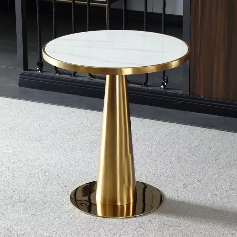 Glamorous Rounded Stone Dining Table for 2, Scratch-proof and Fixed Mechanism thumbnail 7