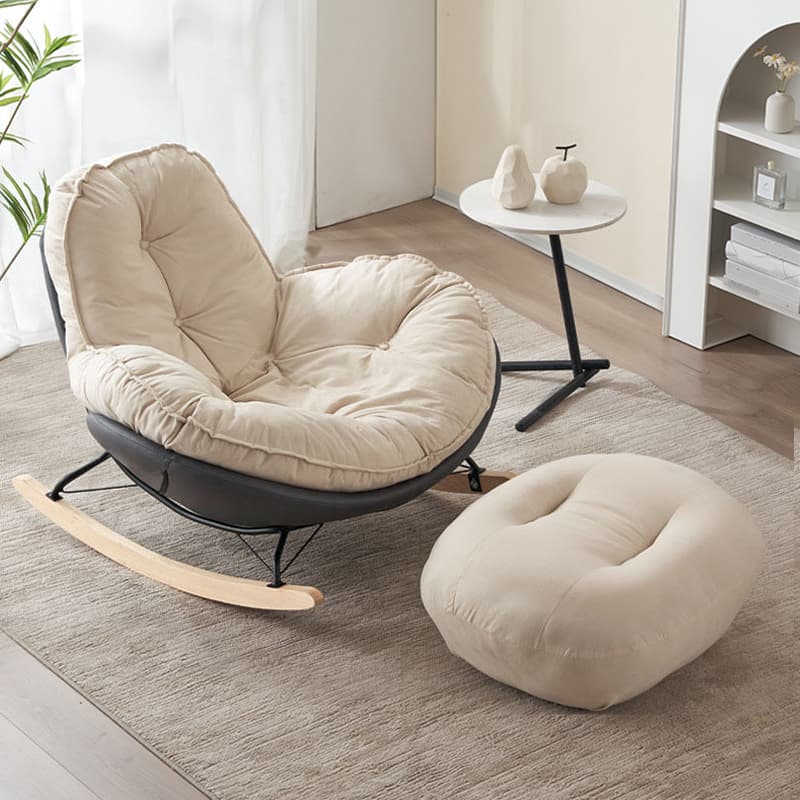 Modern Upholstered Rocking Chair - Small Height, Strongly Built Supporting 398lbs+ Weight thumbnail 8