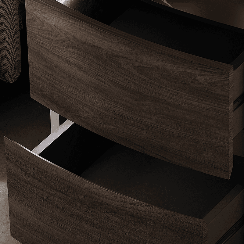 Contemporary Sintered Stone Countertop 2 Drawers Nightstand With Drawer Organization thumbnail 12