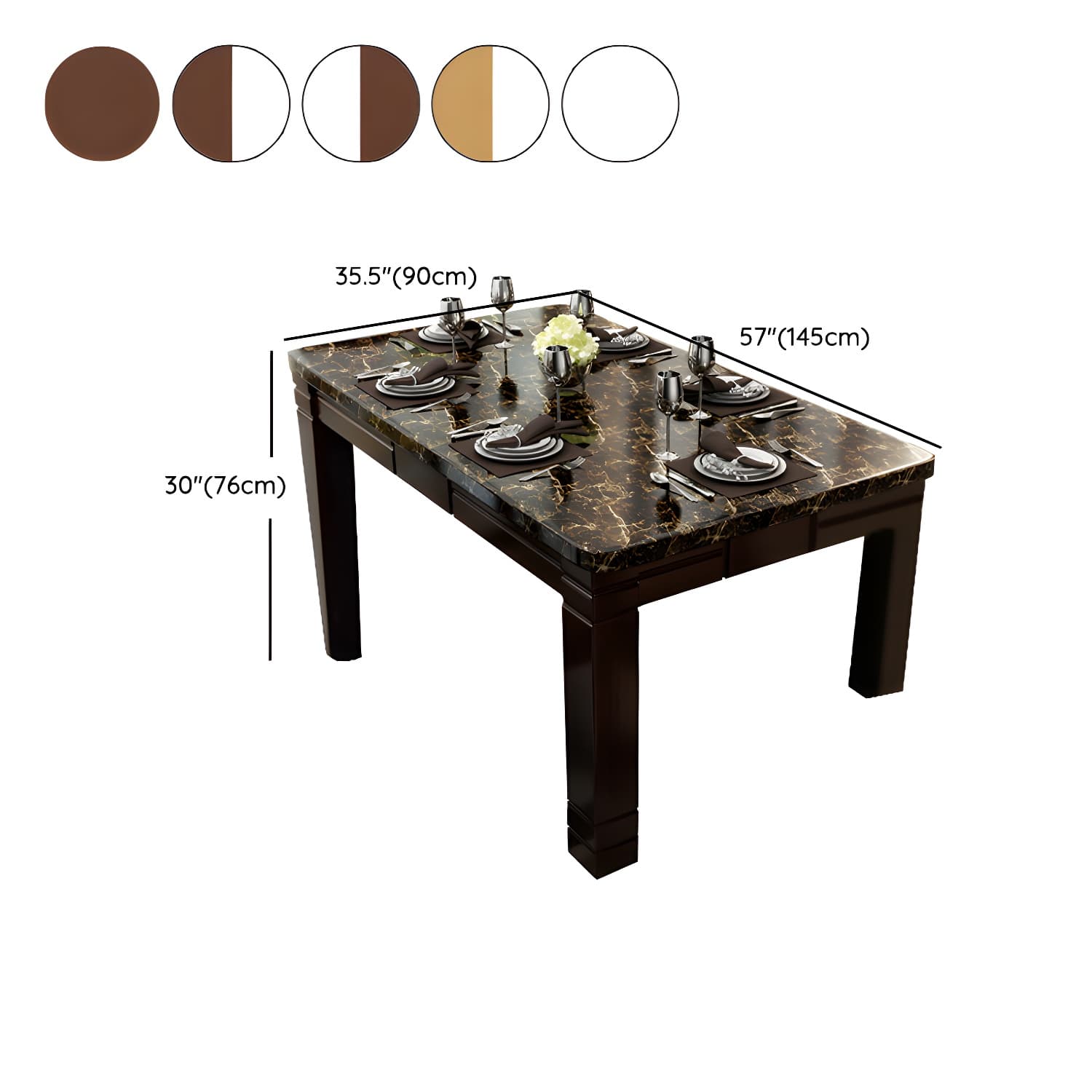 7 Piece Contemporary Rectangle Shape Dining Table Set with Chair thumbnail 13