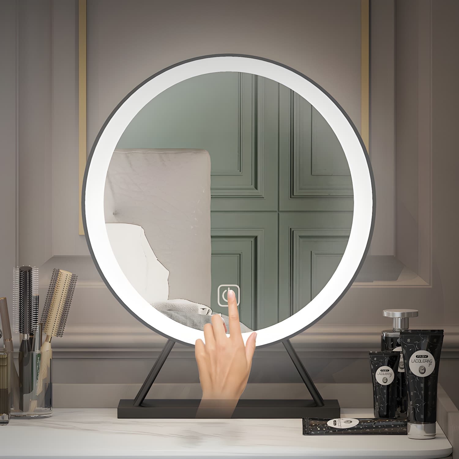 15" Wide Contemporary Make-up Vanity Mirror Dressing Table with Drawer thumbnail 11