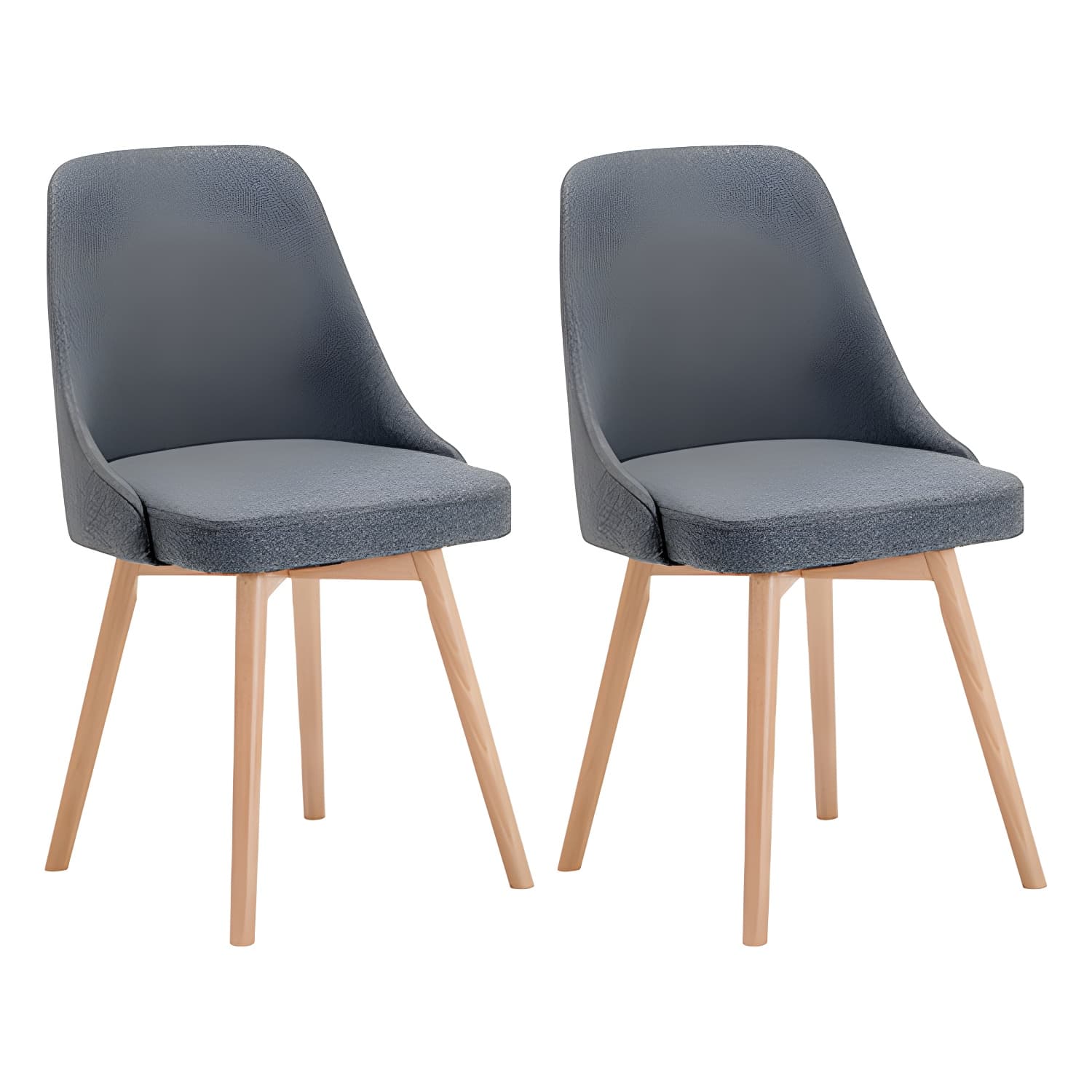 Upholstered Armless Dining Chairs Scandinavian Side Dining Chairs with Wood Legs thumbnail 3