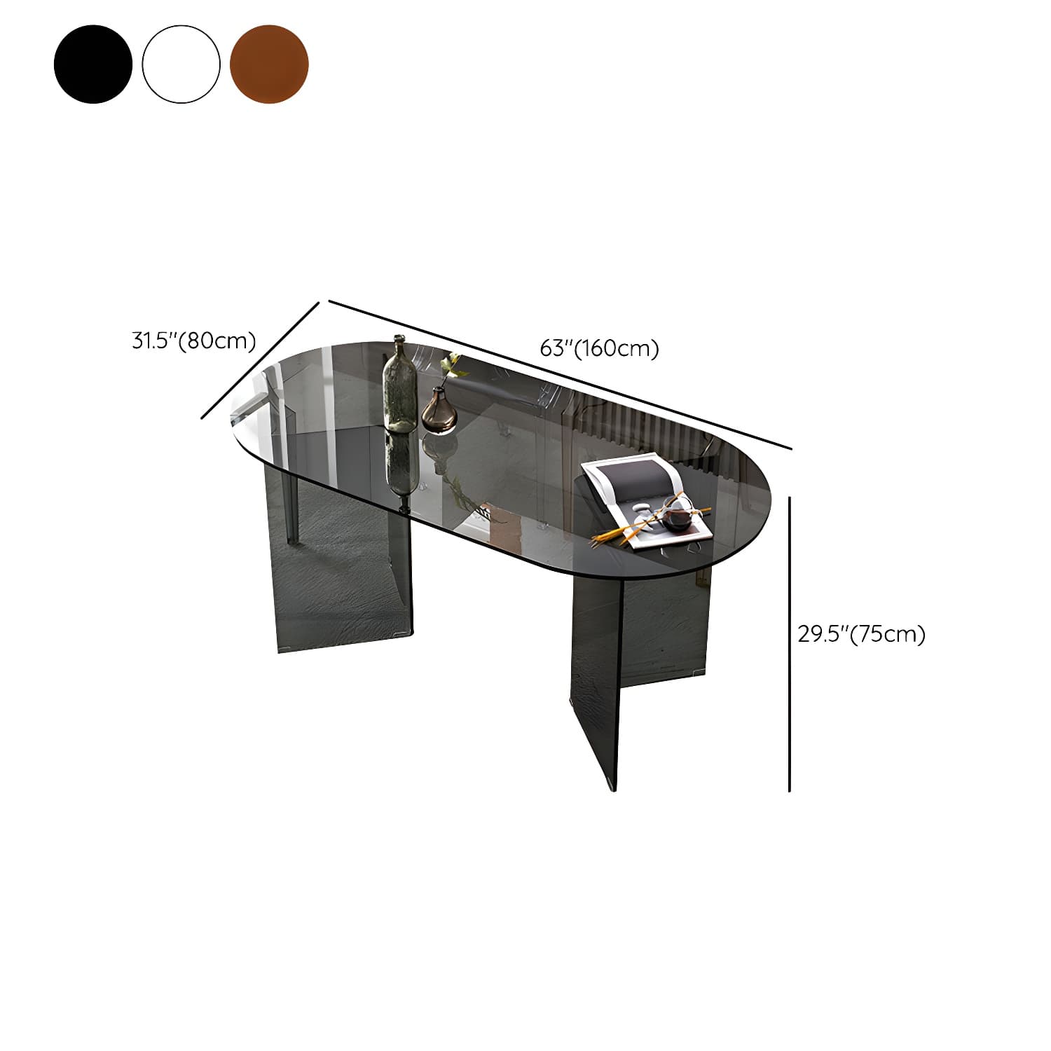 Modern Tempered Glass Dining Table Glass Base for Dining Room thumbnail 19