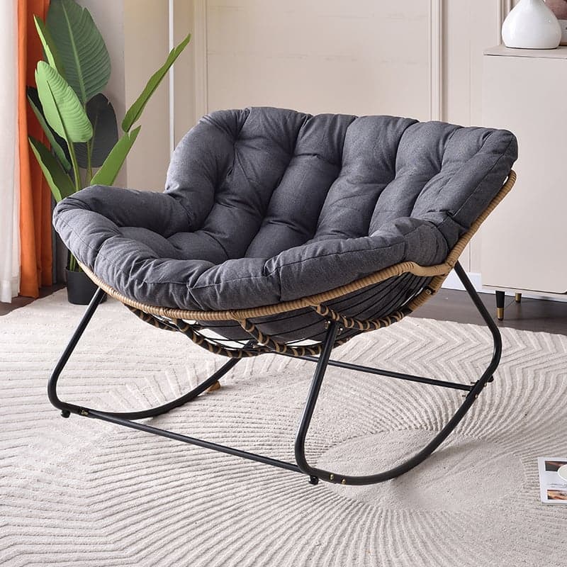 Modern Simple Style Alloy Rocking Chair Couch with Scratch-defiant Cushioned Upholstery thumbnail 1