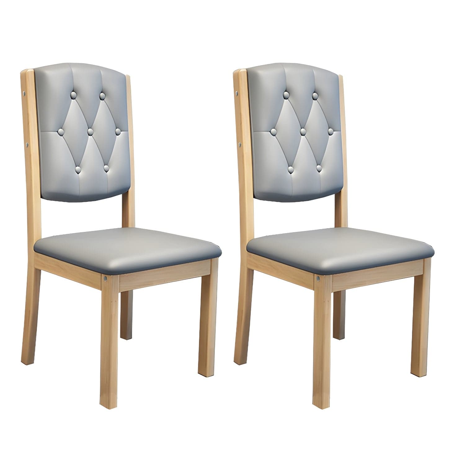 Matte Finish Leather Side Chair with Solid Wood Base for Home thumbnail 5