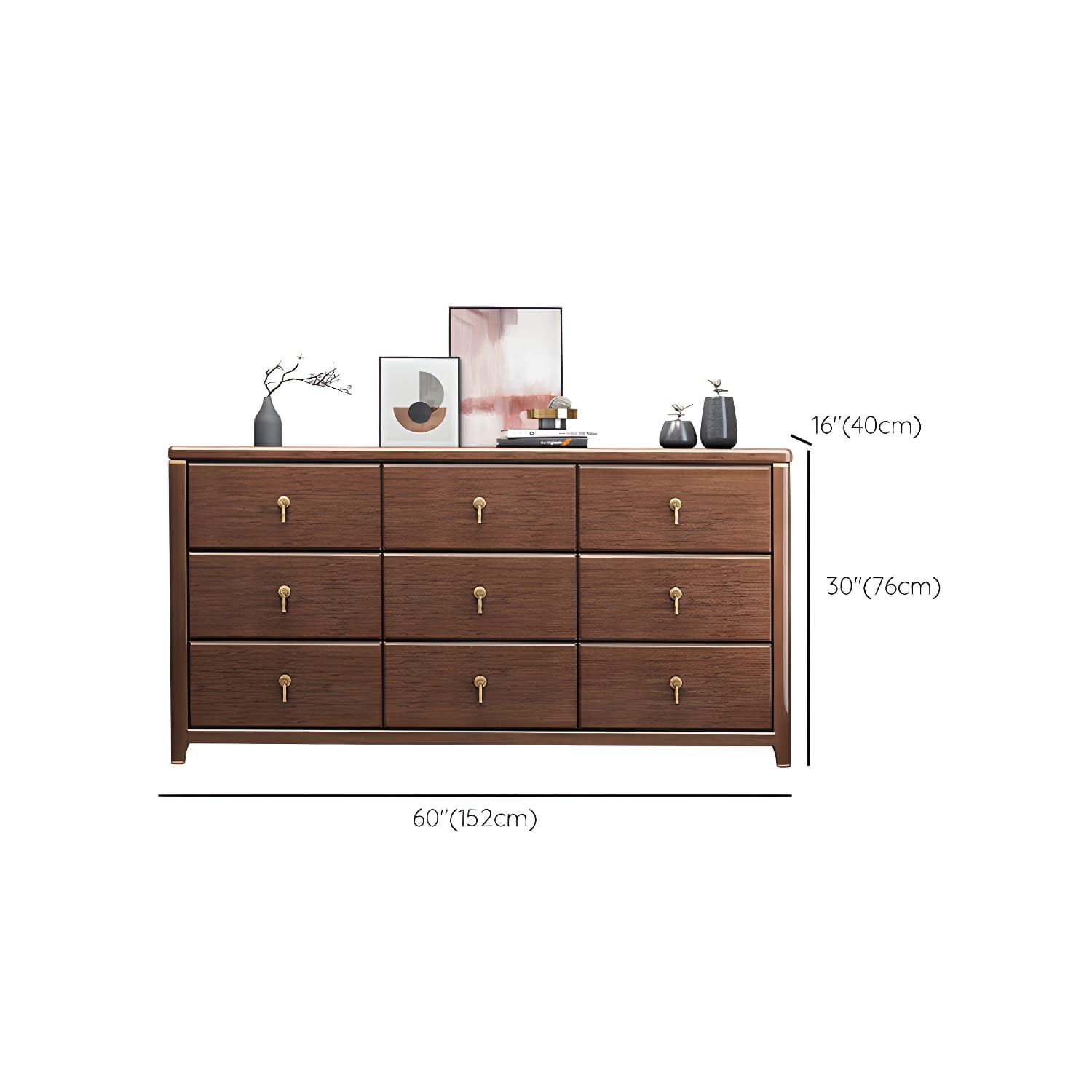 Mid Century Modern Chest Wood Rectangular Chest in Walnut Finish thumbnail 21