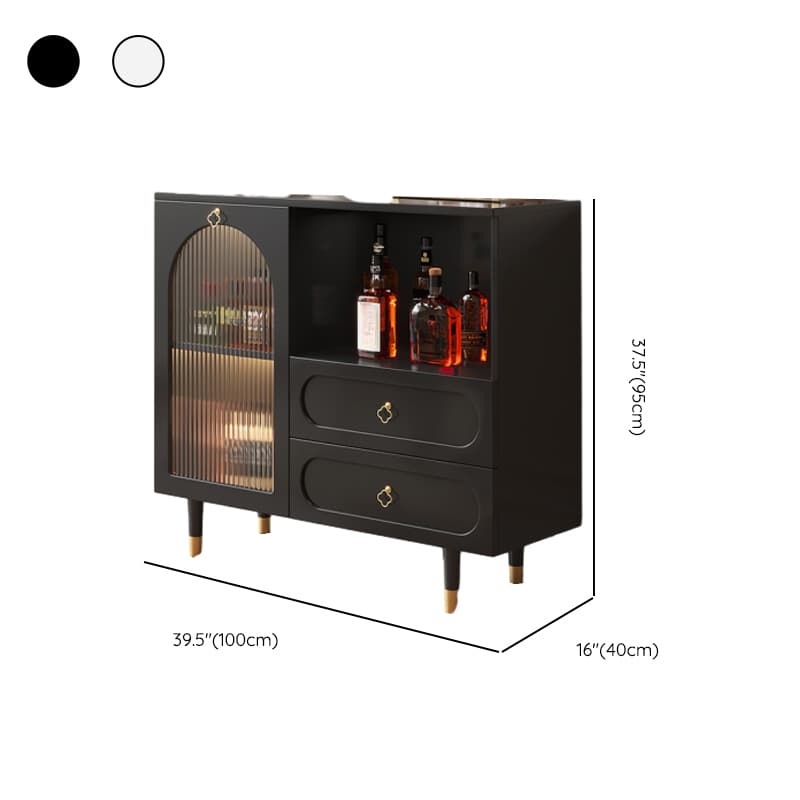 Glamorous Engineered Wood Buffet Table with 2 Drawers, Glass-panel Door and Adaptable Shelf thumbnail 11