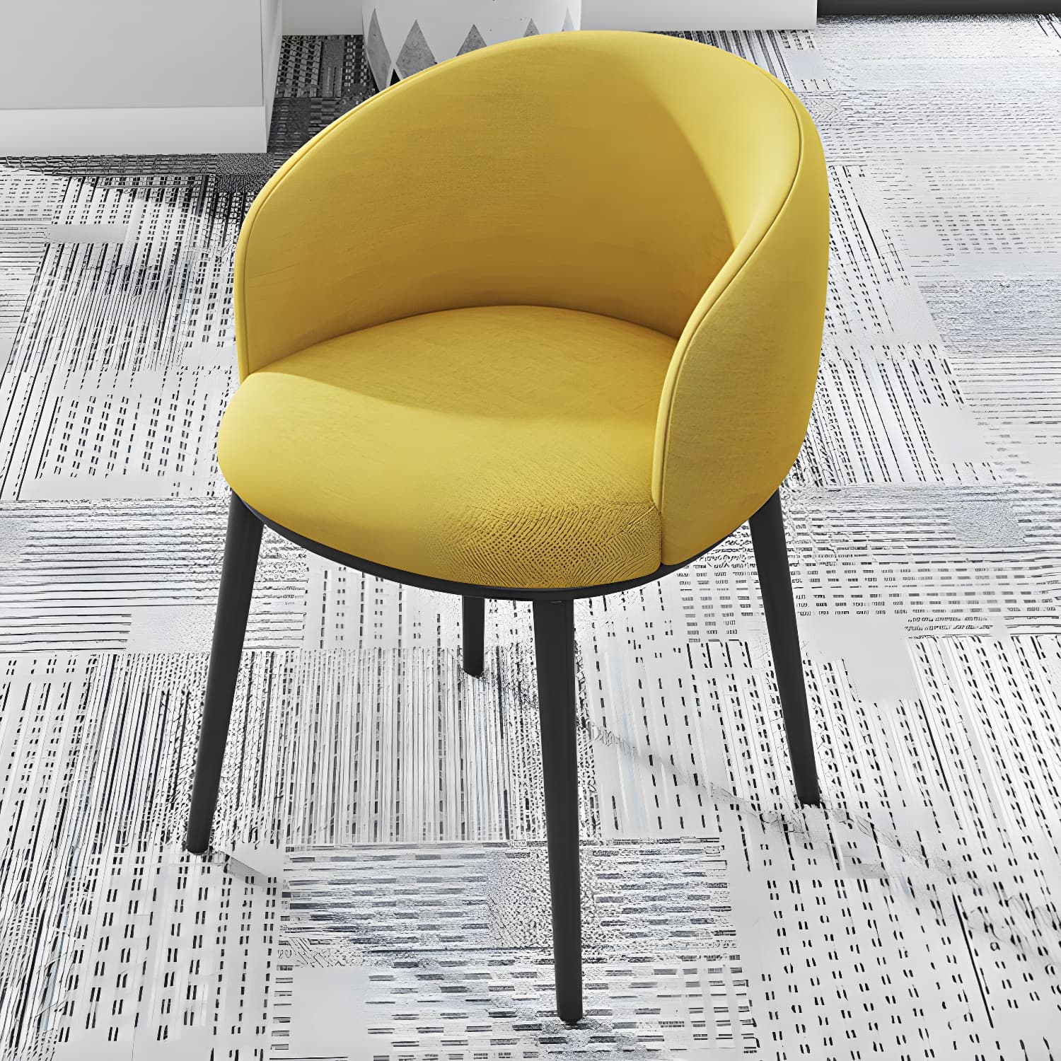 Modern Upholstered Home Arm Chair Solid Back Matte Finish Dining Chair thumbnail 13