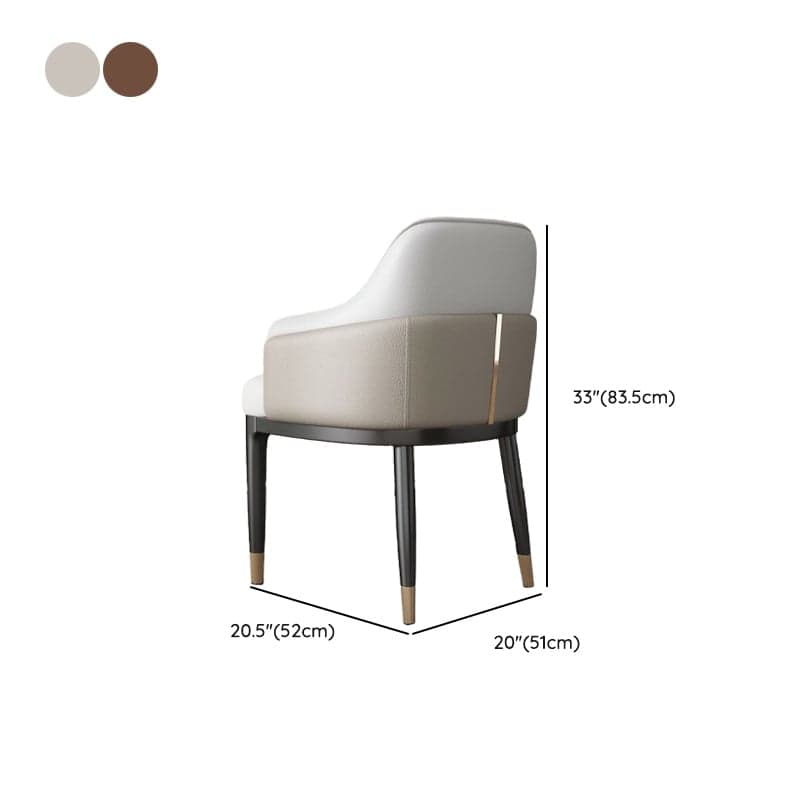 Stylish Modern Sloped Arm Chair for Kitchen & Dining with Low Back and Arms thumbnail 15