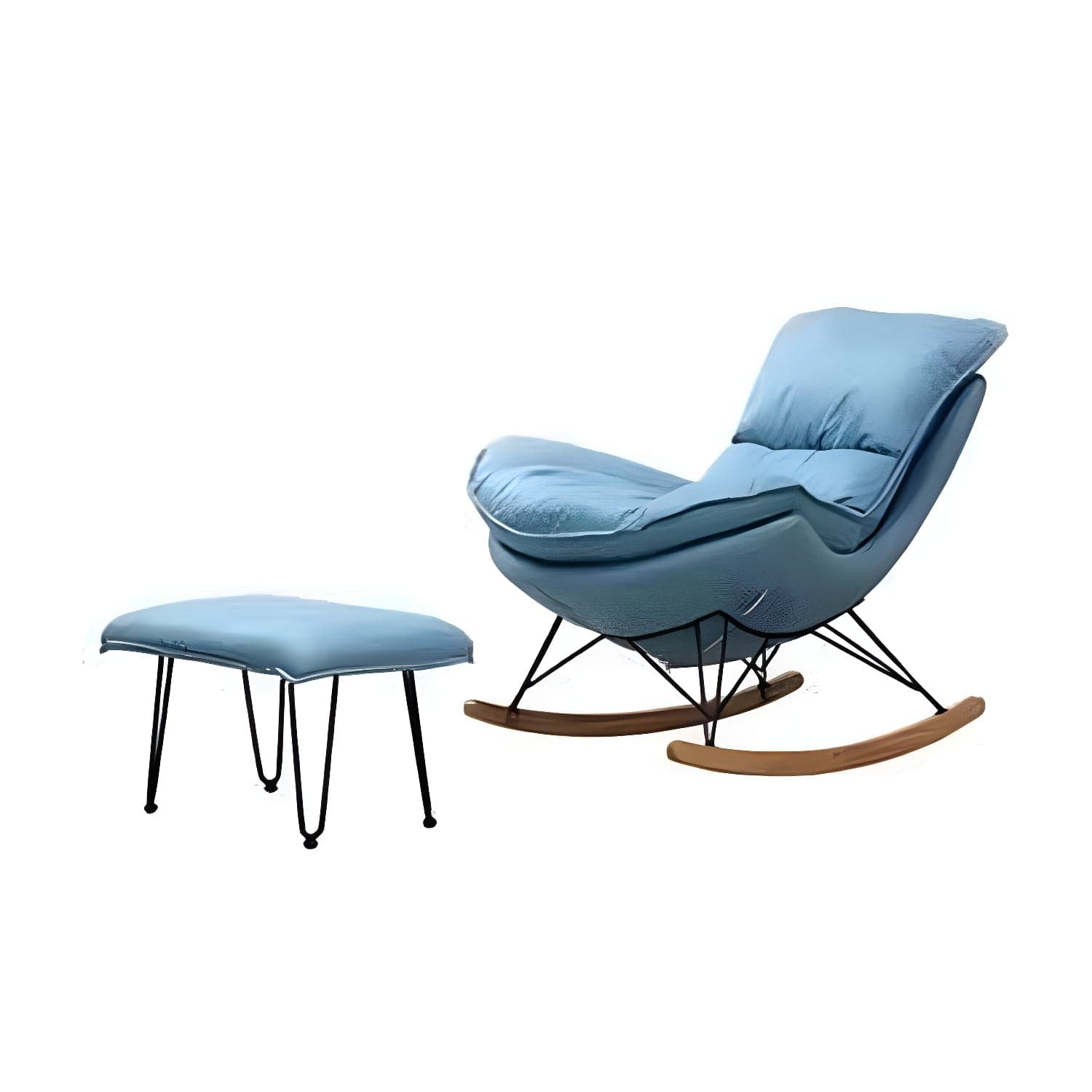 Contemporary Rocking Chair Solid Wood Rocker Chair with Removable Cushions thumbnail 2