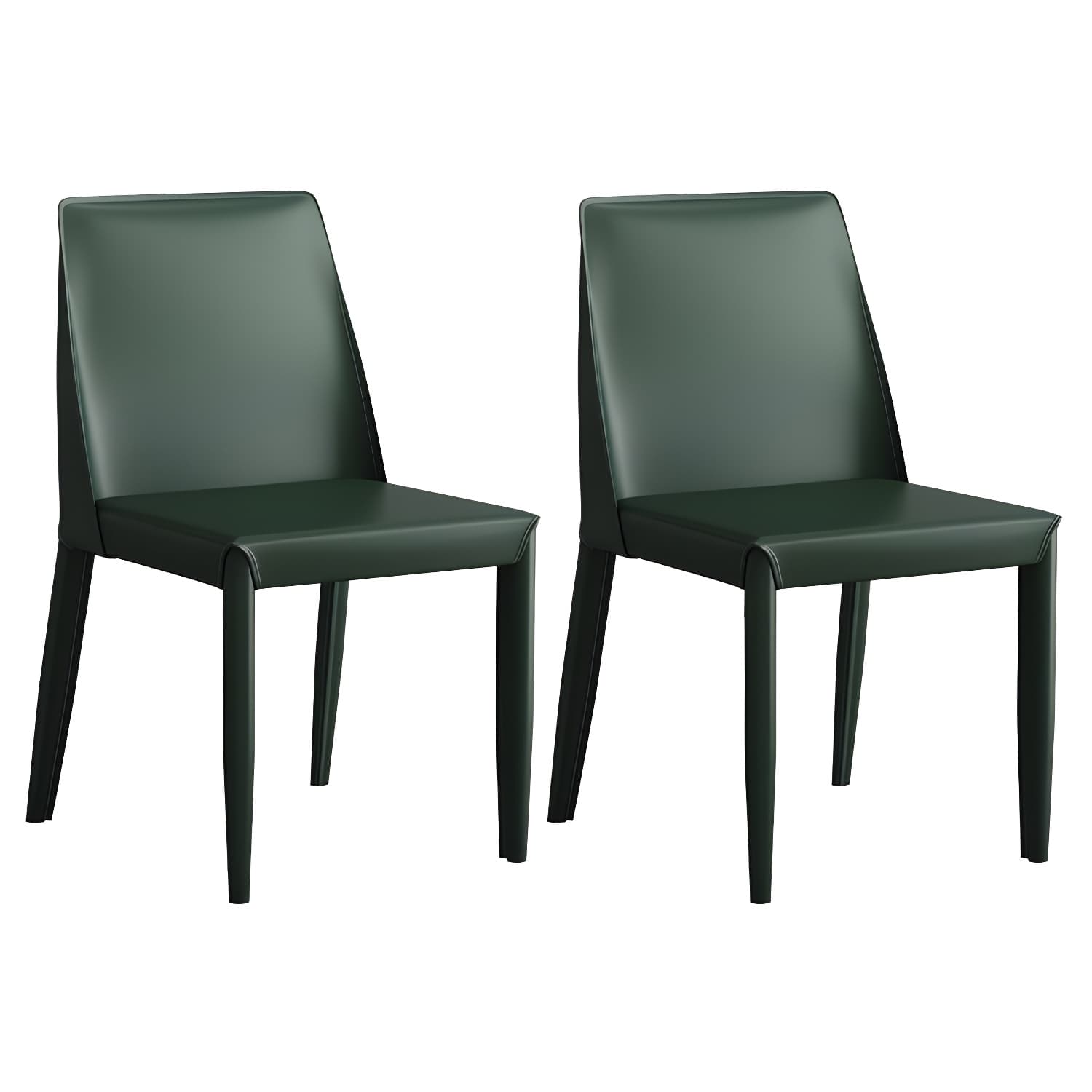 Modern Leather Dining Chair Parsons Furniture with Steel Legs in Matte Finish for Home thumbnail 5
