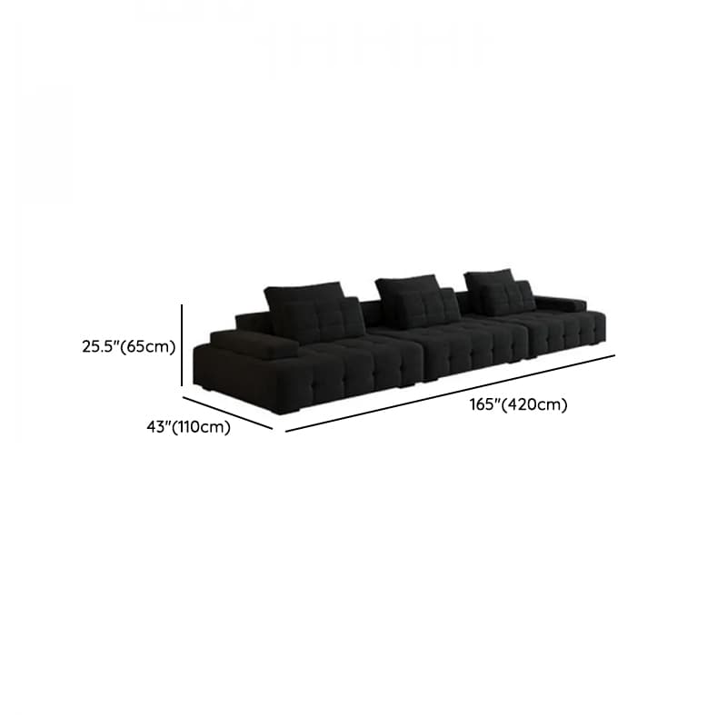 Cotton Midnight Black Standard/Single Sofa with Armrest and 4/3/1 Pillows thumbnail 15