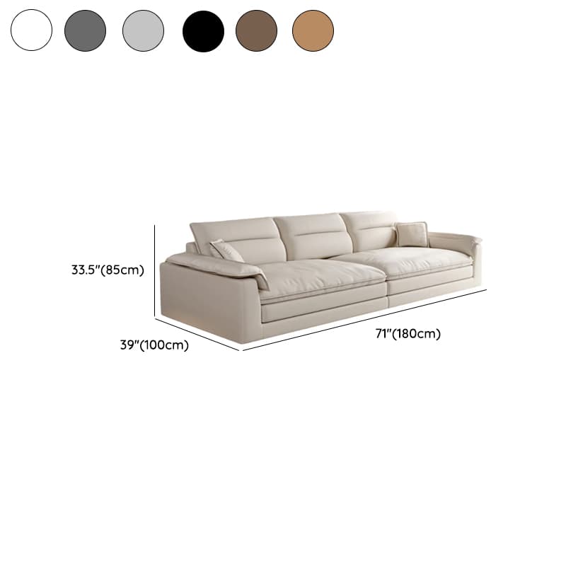 Modish Solid Color Water Resistant Standard Sofa in Light Gray/White/Light Brown with Seats 3/2-seater and 2 Pillows thumbnail 13