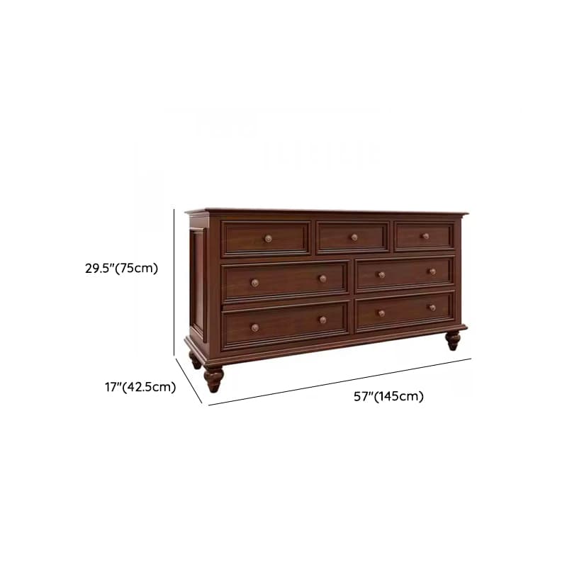 Cocoa Retro Ash Wood Double Dresser/Lingerie Chest/Bachelor Chest with 9/7/8 Drawers in Horizontal/Vertical Orientation thumbnail 19