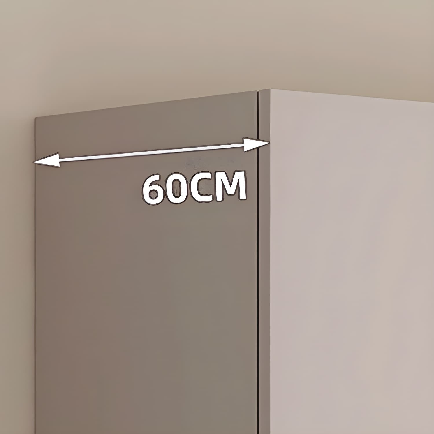 Modern Grey Wardrobe Armoire with Clothing Rod & Adjustable Shelves thumbnail 6