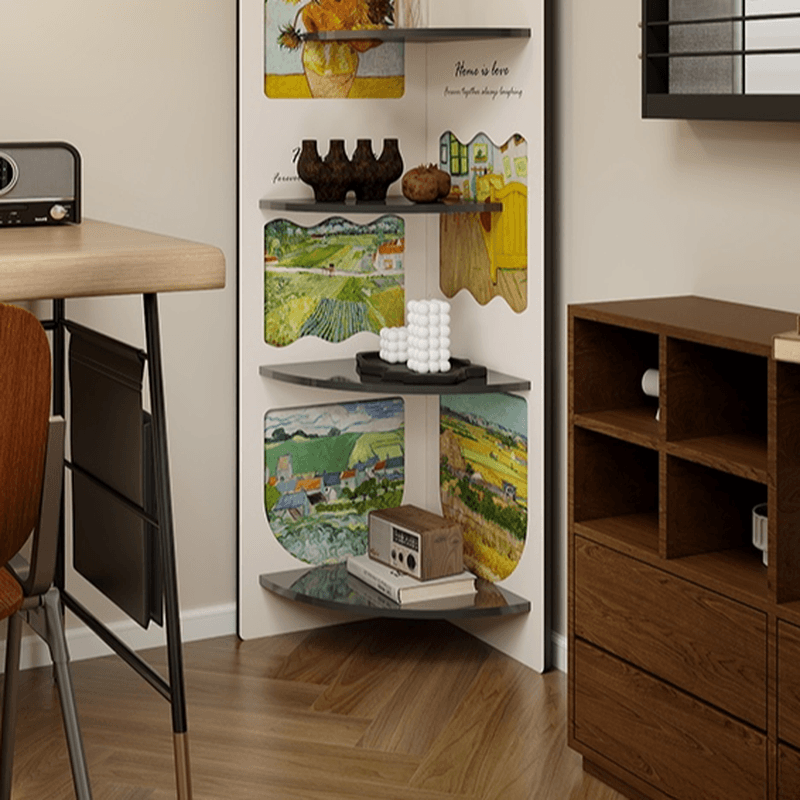 Modern Simple Style Nook Decorative Cabinet with 4 Exterior Shelves, Laminate Countertop in Midnight Black thumbnail 17