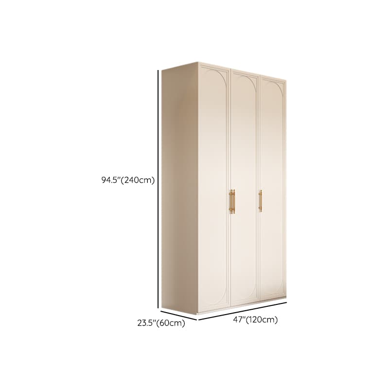 White Minimalist Laminate Wardrobe Closet with Compartments, Soft Close Door, Interior Shelves, and Clothing Rod thumbnail 12