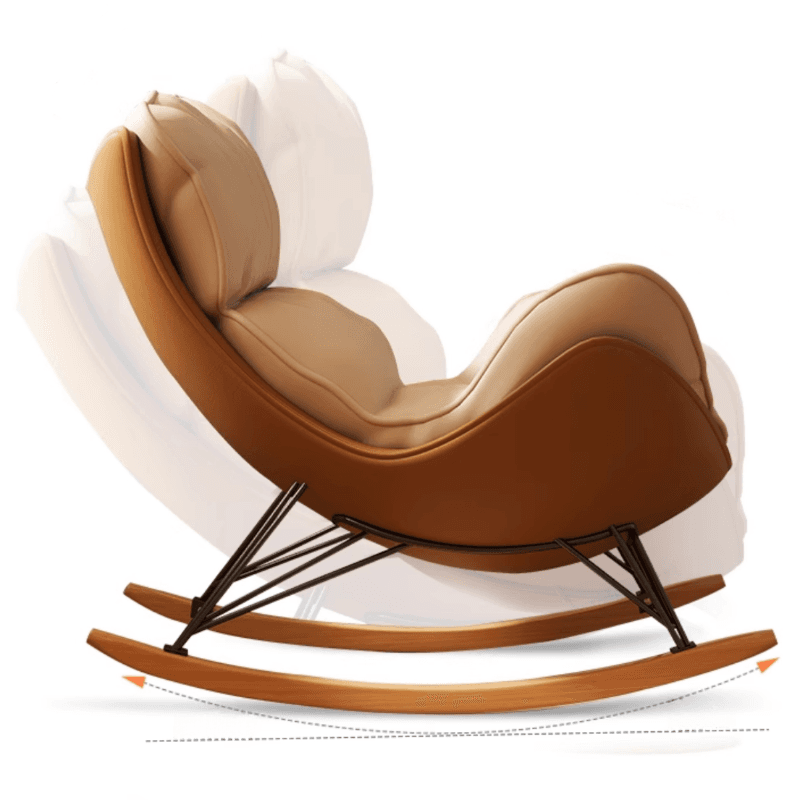 Simple Upholstered 2 Piece Set Porch Rocker with Scratch-tolerant Padded Ottoman - image 10