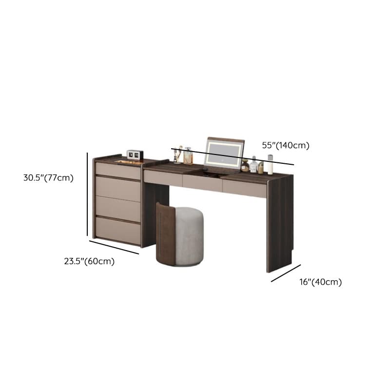 Multi-Purpose Vanity Set with 10 Drawers, Lighting, Push-Pull, 2-in-1 Functionality, Adjustable Touch and Brightness thumbnail 16
