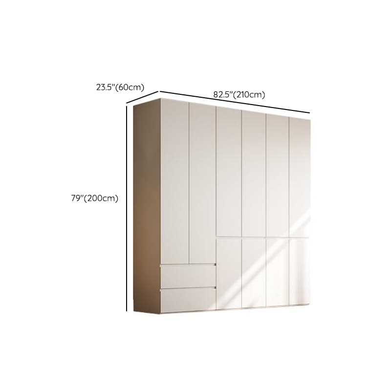 Chalk Modern Natural Wood Standalone Almirah with Soft Close Drawer, Interior Shelves, and Hanging Rod thumbnail 25