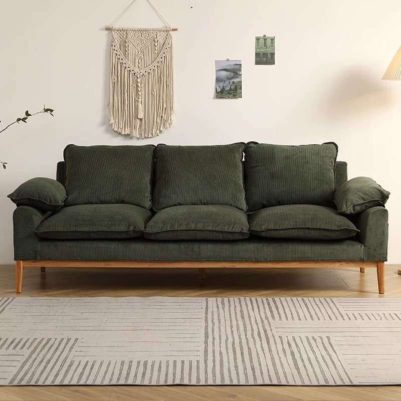 Contemporary Seats 2/1 Person Straight/L-Shaped Horizontal Left Sofa Couch /Chaise with Natural Wood Frame thumbnail 4