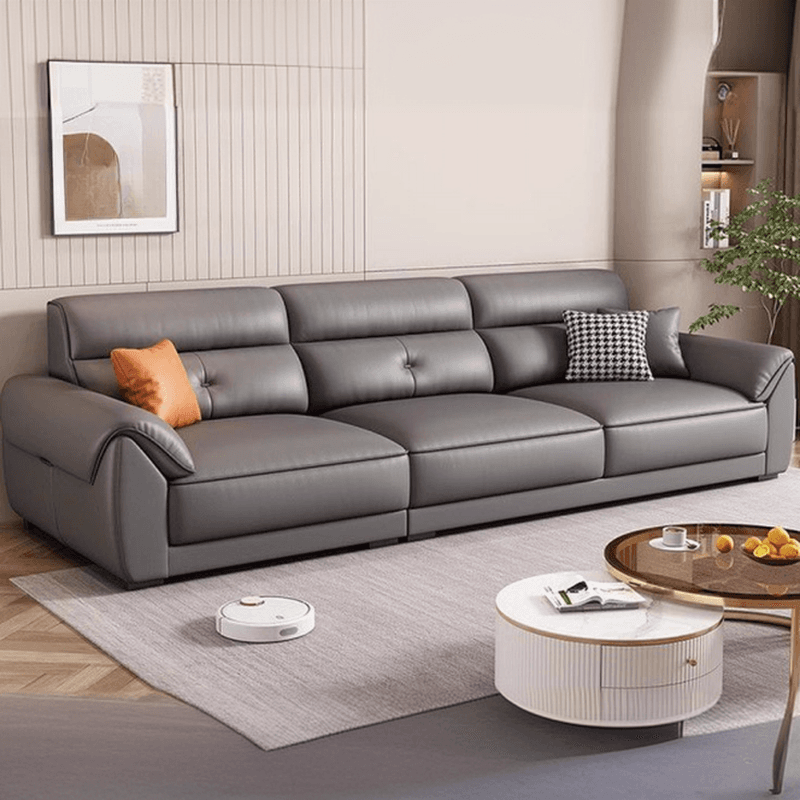 Casual Straight Scratch-repellent Sofa in Dove Grey with Horizontal Orientation, Latex Seat Fill, and Flared Arm thumbnail 2