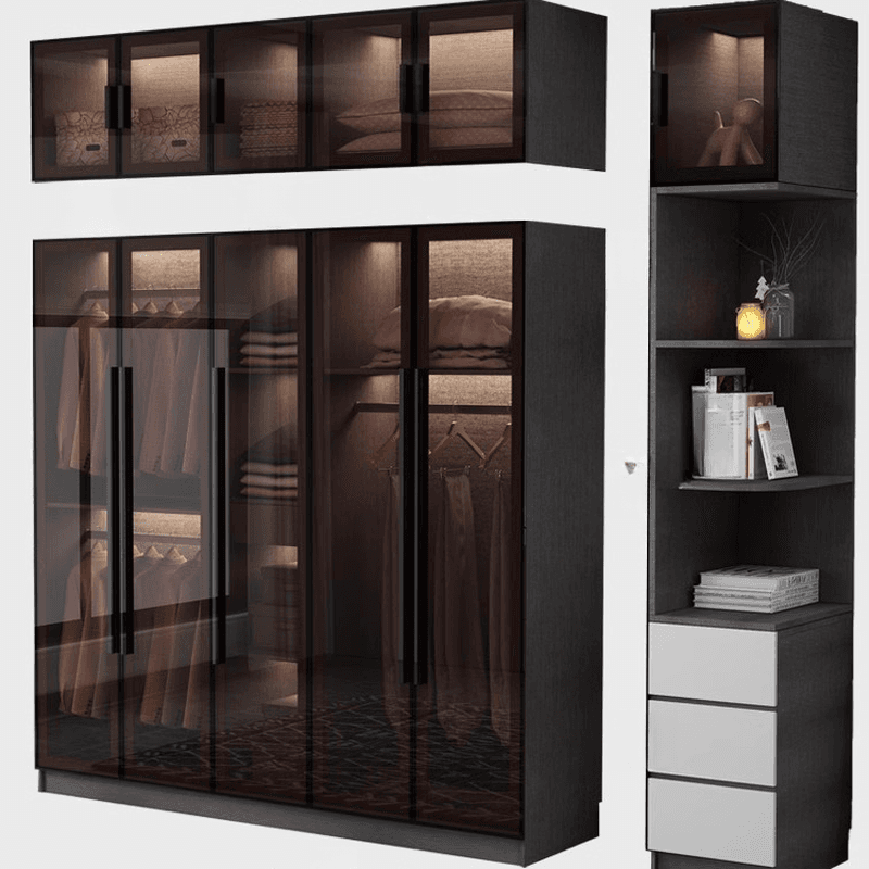 Charcoal Modish Timber Self-supporting Cabinet Armoire with Soft Close Drawer and Door, Hanging Rod thumbnail 6
