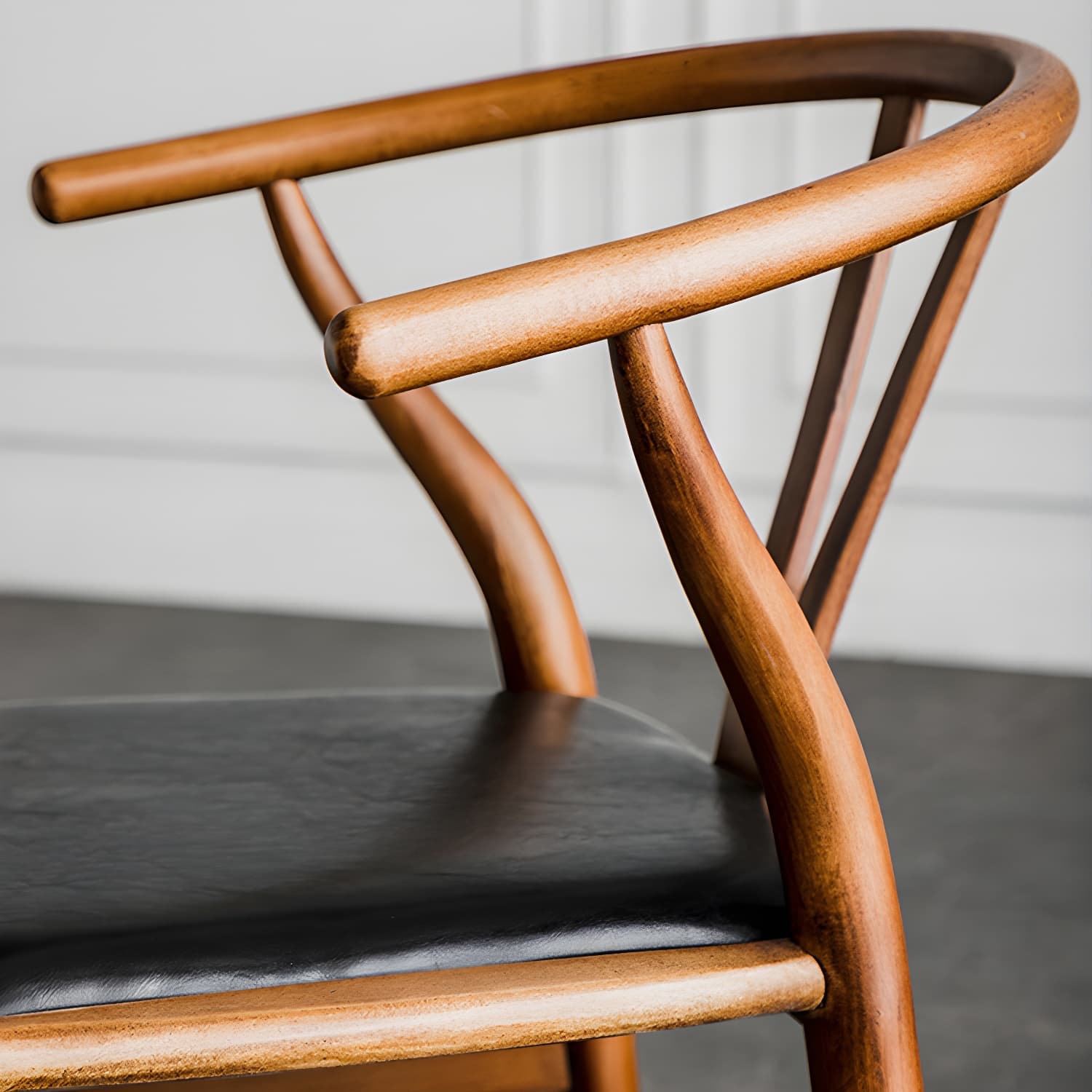 Scandinavian Style Wood Dining Chair Dining Room Wishbone Chair with Arm thumbnail 25