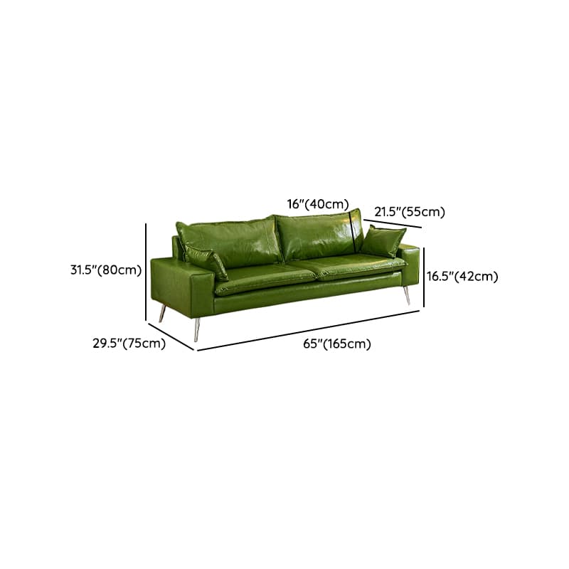 Modern Olive Green/Ink/Lemon Color Solid Color Leather/Corduroy Sofa Couch for Seats 4/Seats 3/Seats 2 thumbnail 30