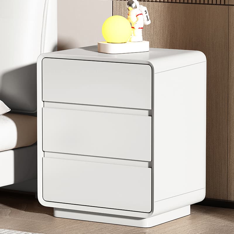 Modern Pine Wood Bedside Cabinet with 3 Drawers in Standard Height thumbnail 4