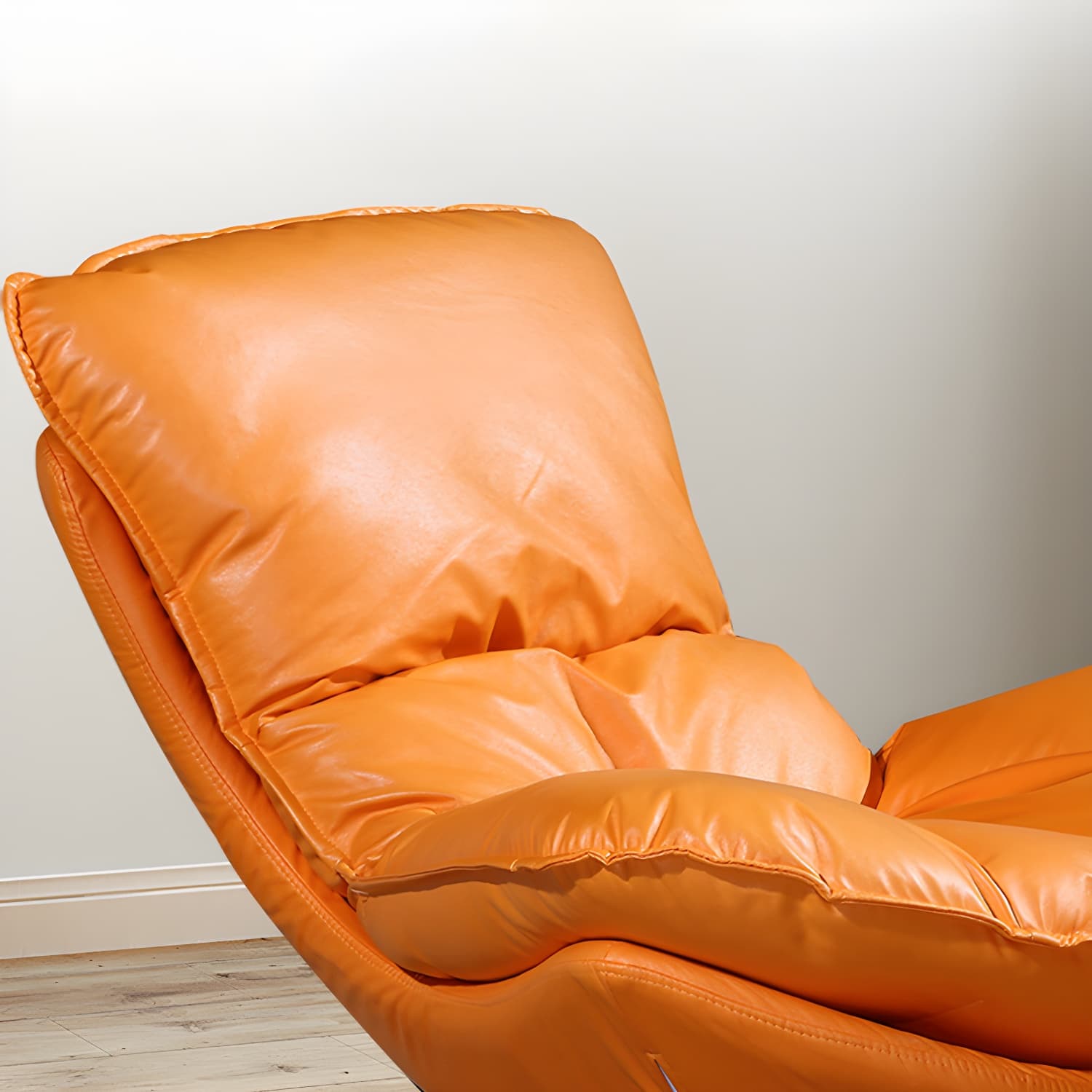 Contemporary Rocking Chair Faux Leather Water Resistant Plain Rocker Chair with Ottoman thumbnail 11