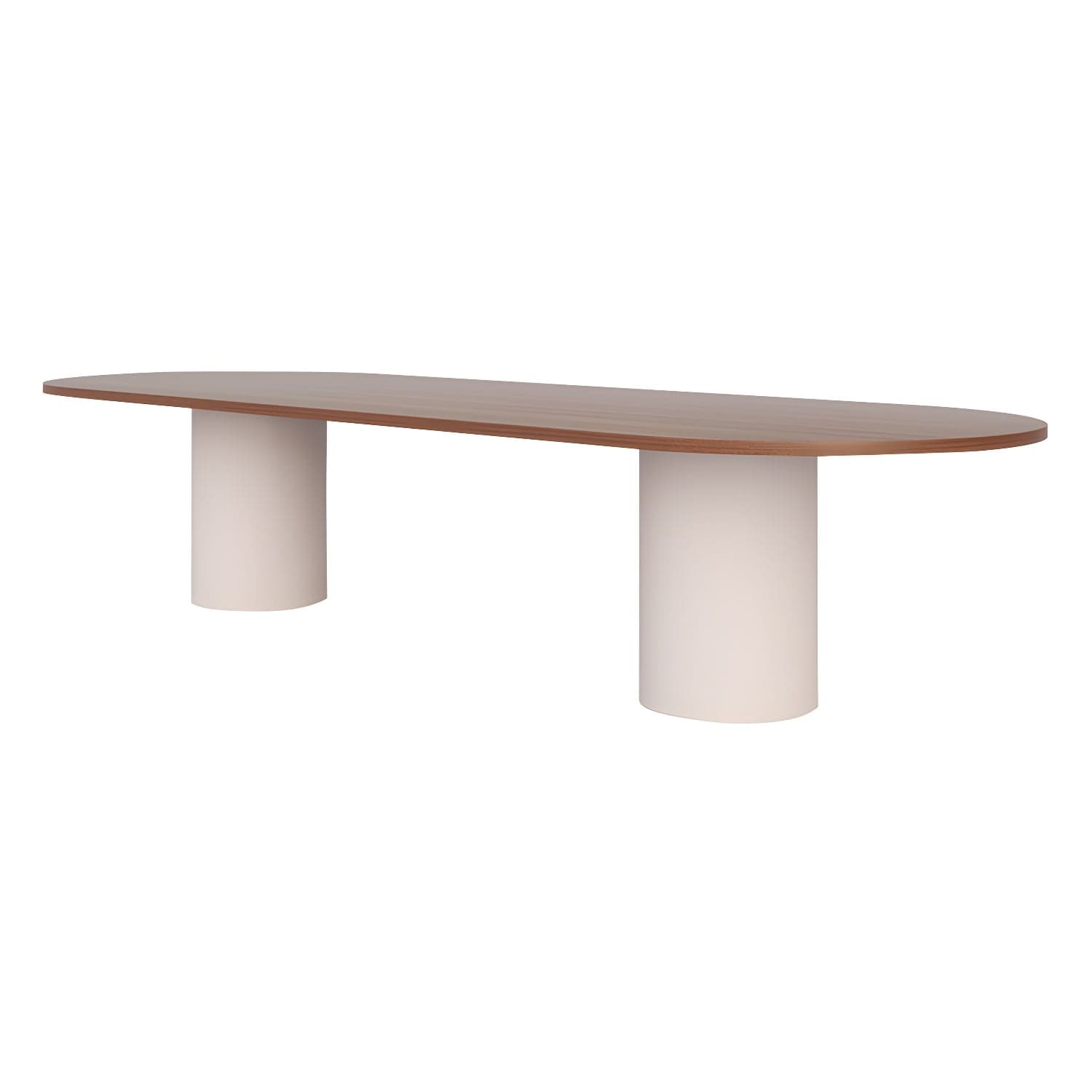 Contemporary Wood Top Oval Dinette Table White Base Dining Table for Living Room thumbnail 1