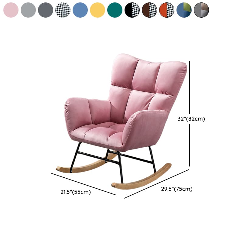 Contemporary Alloy Cushioned Living Room Rocking Chair 2 Piece Set with Footstool & Recessed Arm thumbnail 32