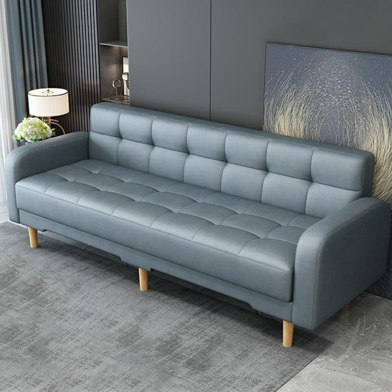 Square Arm Foldable Convertible Sofa with Biscuit Back for Living Spaces thumbnail 6
